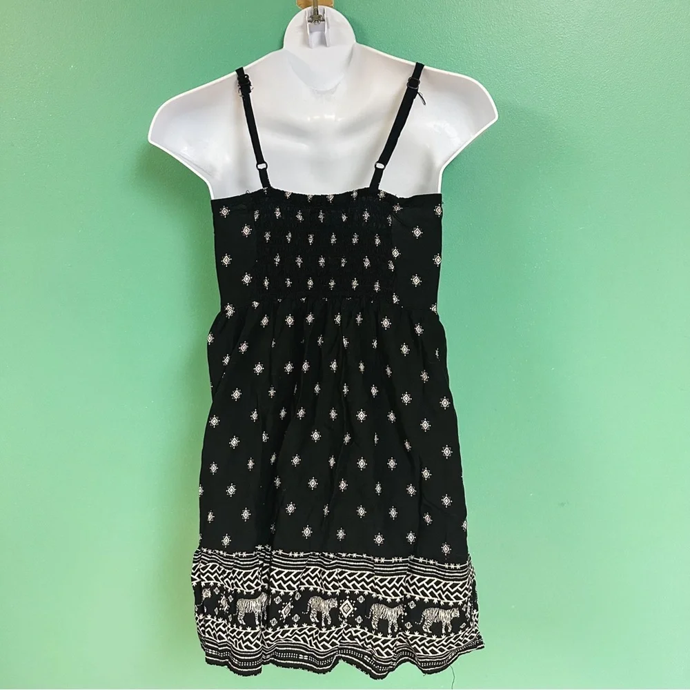 Old Navy Black & White Boho Printed Dress Girls Size 8